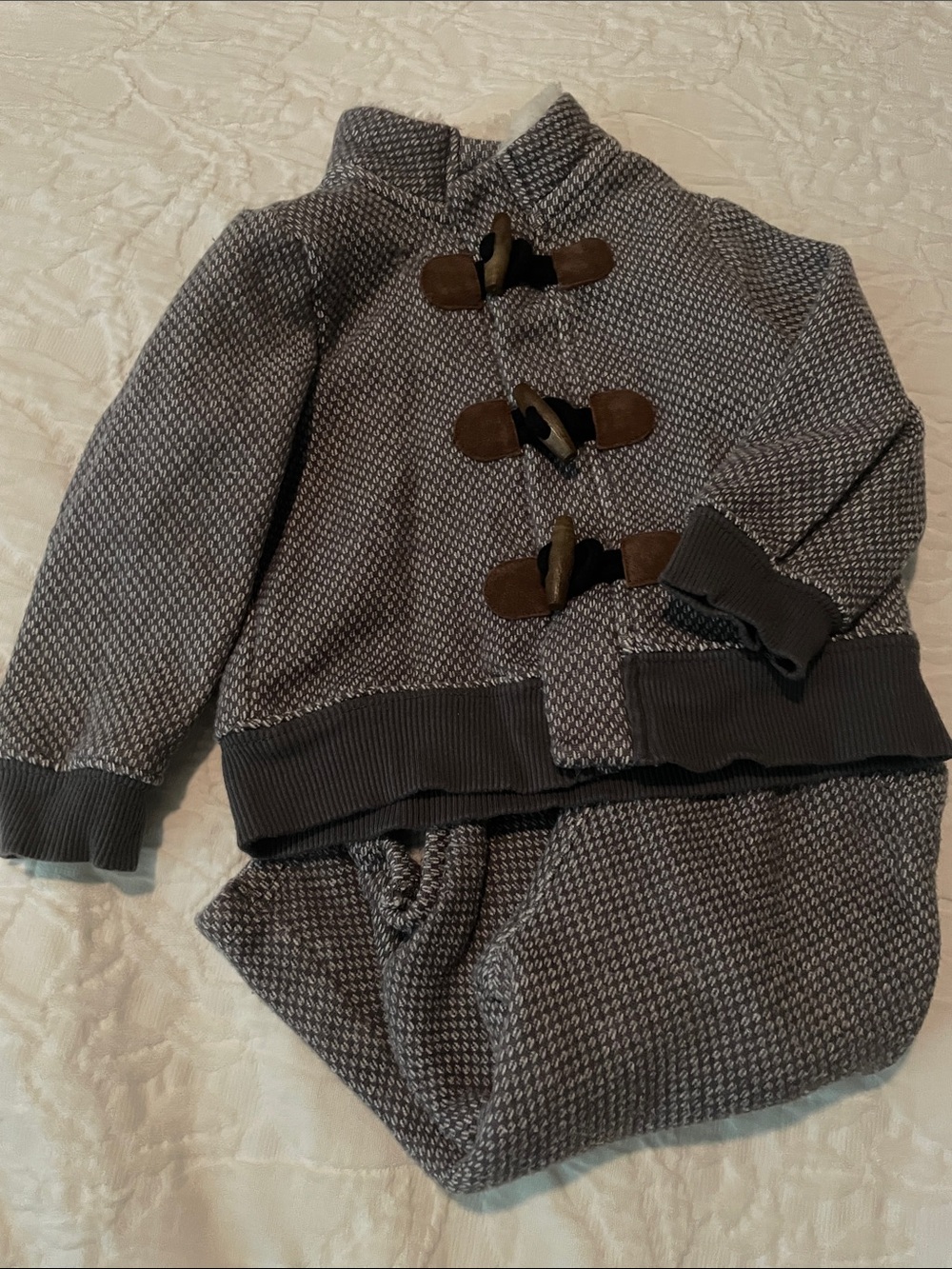 Carter's Heathered Gray Baby Knit Jacket Set